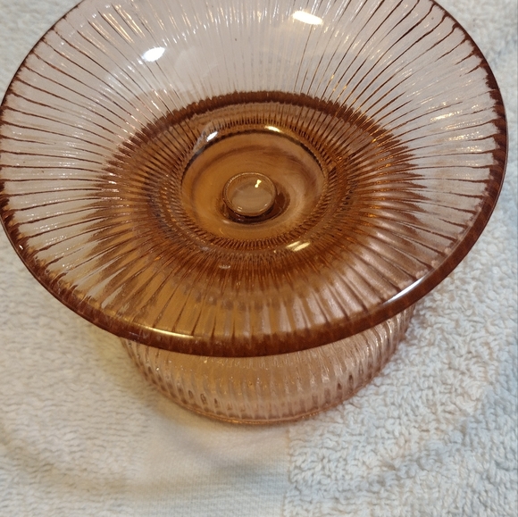 PINK Depression Glass Candlestick holder - Picture 4 of 7